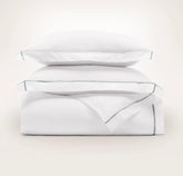 Percale Embellished Duvet Set - White/Shore Embroidered