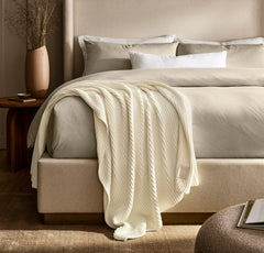 Sunday Knit Throw Blanket - Cream