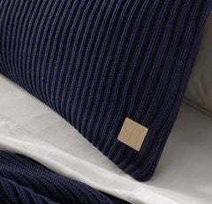 Sunday Knit Pillow Cover - Coastal Navy