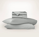 Signature Embellished Sheet Set - Shore/Bluestone Piped Edge