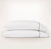 Percale Embellished Pillowcase Set - White/Oak Embroidered