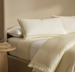 Signature Embellished Duvet Set - Cream/Sand Ladder Stitch