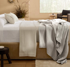 Dream Bed Blanket - Pewter/Cream Picot