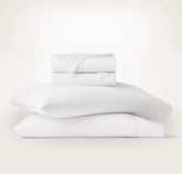 Signature Embellished Sheet Set - White/White Embroidered