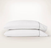 Percale Embellished Pillowcase Set - White/Shore Embroidered