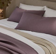 Signature Textured Stitch Quilted Sham - Plum