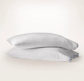 Signature Embellished Pillowcase Set - White/Hydrangea Curved Edge