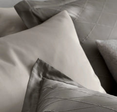 Reserve Embellished Duvet Set - Stone/Stone Embroidered Lattice