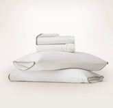 Signature Embellished Sheet Set - White/Pewter/Oak Trielle