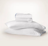 Signature Embellished Sheet Set - White/Hydrangea Curved Edge