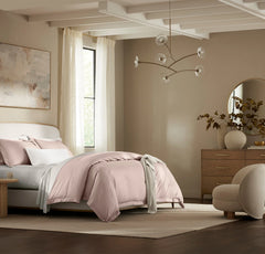 Percale Hemmed Duvet Set - Dusty Rose