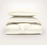 Signature Hemmed Duvet Set - Cream