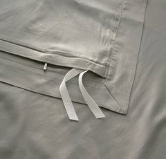 Signature Hemmed Duvet Set - Pewter