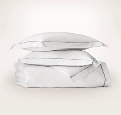 Signature Embellished Duvet Set - White/Shore Embroidered