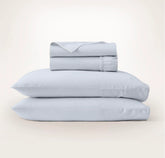 Percale Embellished Sheet Set - Hydrangea/White Piped Edge