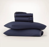 Signature Embellished Sheet Set - Coastal Navy/White Sail Stitch