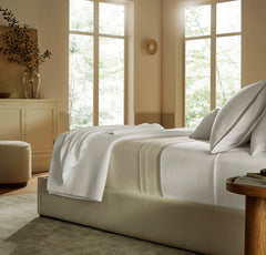 Percale Embellished Pillowcase Set - White/Oak Framed