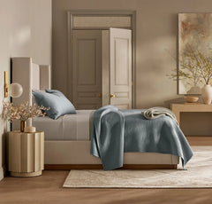 Signature Textured Stitch Quilted Sham - Bluestone