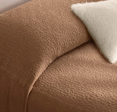 Dappled Vela Grand Coverlet - Deep Camel