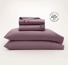 Percale Hemmed Sheet Set - Plum