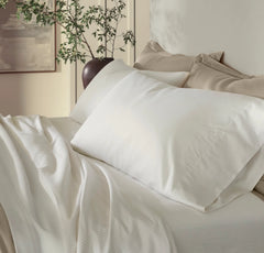 Signature Hemmed Sheet Set - White/Oak Delicate Stripe