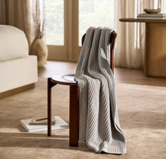 Sunday Knit Throw Blanket - Shore/Heathered Oatmeal