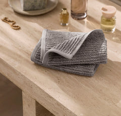 Turkish Ribbed Washcloths (Pair) - Stone
