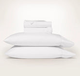 Percale Embellished Sheet Set - White/White Embroidered