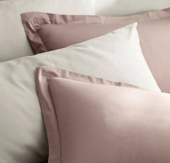 Percale Hemmed Duvet Set - Dusty Rose