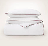 Signature Embellished Duvet Set - White/Holly Piped Edge