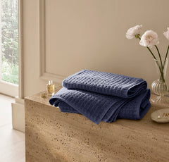 Turkish Waffle Hand Towels (Pair) - Coastal Navy