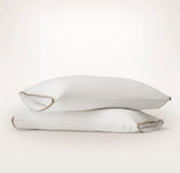 Signature Embellished Pillowcase Set - White/Pewter/Oak Trielle