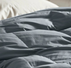 Percale Quilted Down Alternative Comforter - Bluestone