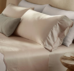 Signature Embellished Sheet Set - Sandstone/Desert Sand Curved Edge