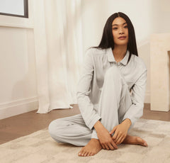 Soft Knit Long Sleeve & Pants Pajama Set - Mist
