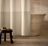 Ottoman Ribbed Shower Curtain - Sand