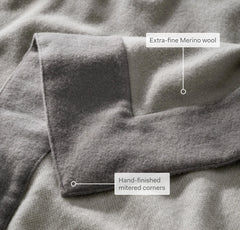 Fine Merino Wool Bed Blanket - Pewter