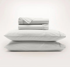 Signature Embellished Sheet Set - Mist/Mist Ladder Stitch