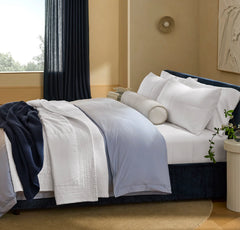 Waffle Bed Blanket - Coastal Navy
