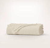 Heirloom Waffle Merino Bed Blanket - Cream