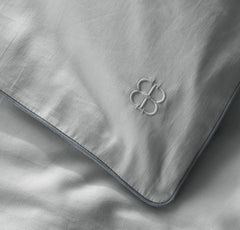 Signature Embellished Duvet Set - Shore/Bluestone Piped Edge