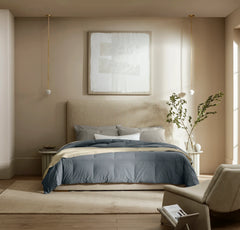 Percale Quilted Down Alternative Comforter - Bluestone