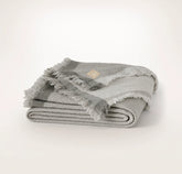 Lavé Wool Throw Blanket - Pewter/Mist