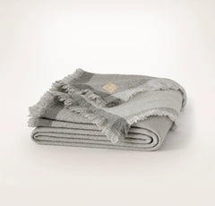 Lavé Wool Throw Blanket - Pewter/Mist