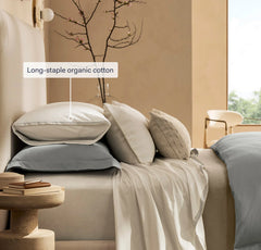 Signature Embellished Pillowcase Set - Coastal Navy/White Sail Stitch