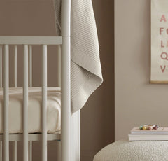 Ribbed Knit Baby Blanket - Heathered Oatmeal