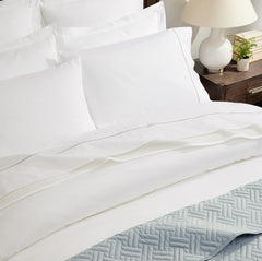 Signature Embellished Sheet Set - White/Shore Embroidered