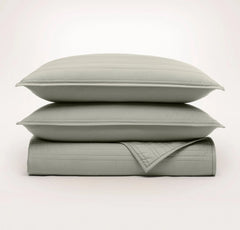 Signature Stripe Quilt Set - Sageleaf
