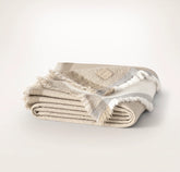 Lavé Wool Throw Blanket - Cream/Oak
