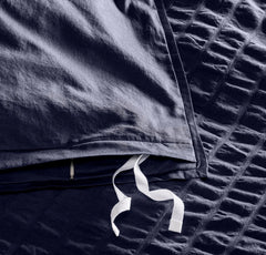 Relaxed Seersucker Duvet Set - Coastal Navy